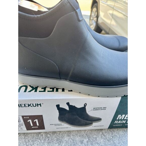 Staheekum Mens black ankle pull-on rubber rain boots waterproof sz 12 US main image 8